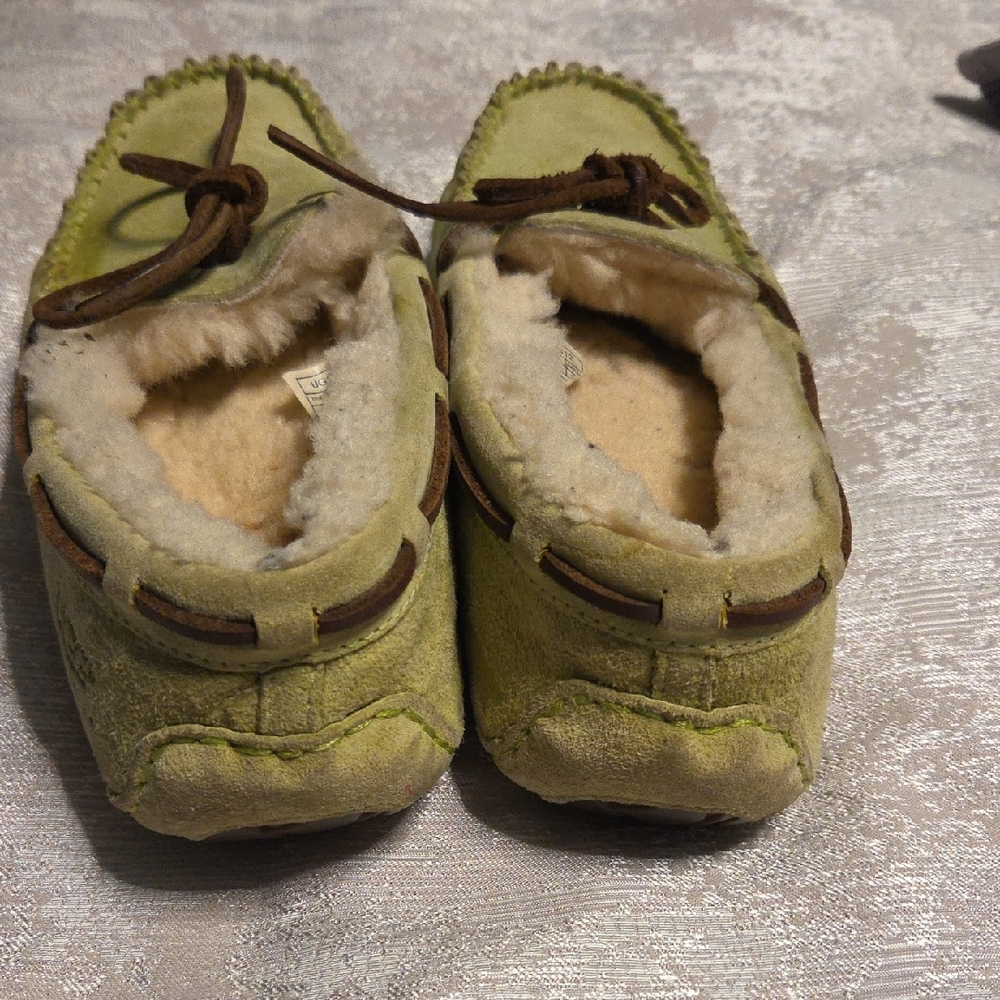 UGG Green Suede Slippers - Picture 5 of 7